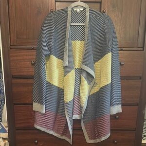 CAbi Blue and Gray Knit Cardigan